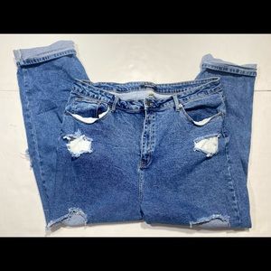 American Bazi 99% Cotton Super Distressed/Blown Out‎ High Rise Jeans Size 3X